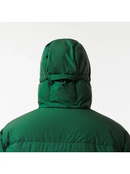 Lacoste Pikowana Wodoodporna Krótka Kurtka zielona