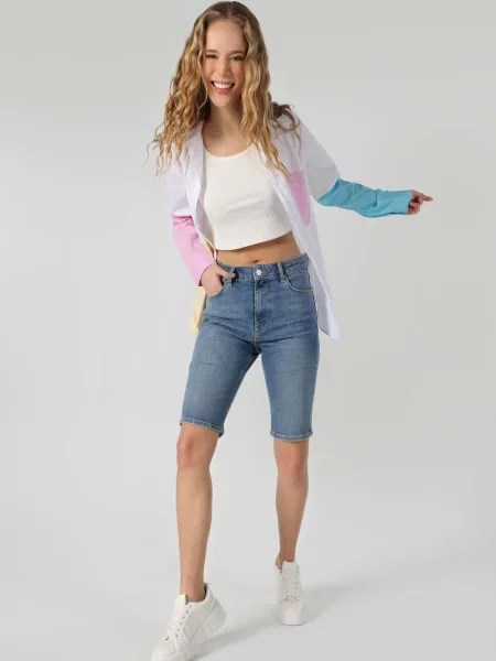 Шорти Colin’s комбінований верх блакитний