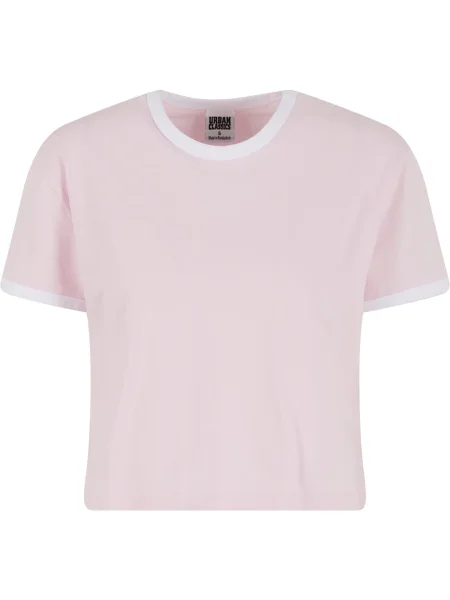 Urban Classics Tricou roz deschis alb