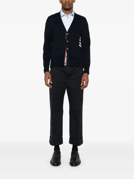 Cardigan Thom Browne cu decolteu în V albastru