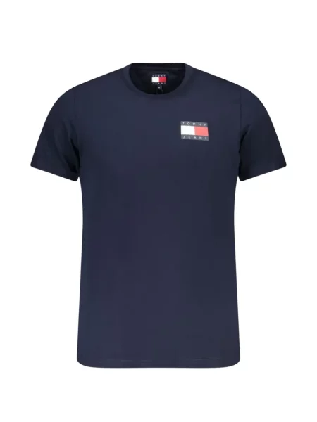 Tricou Tommy Jeans cu autograf albastru