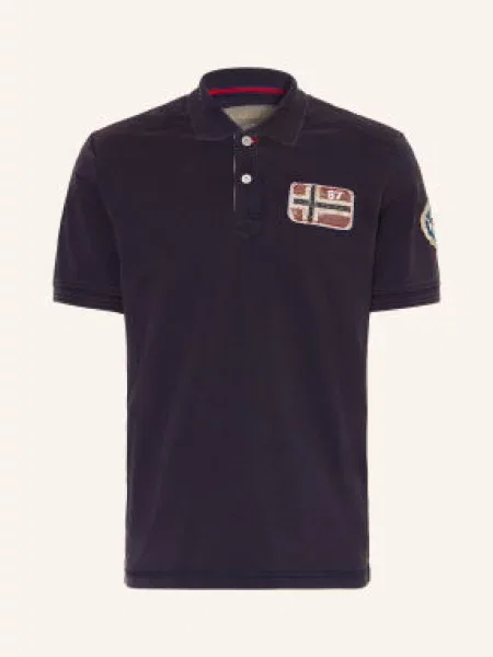 Napapijri Koszulka Polo Piqué E-Archive blau granatowa