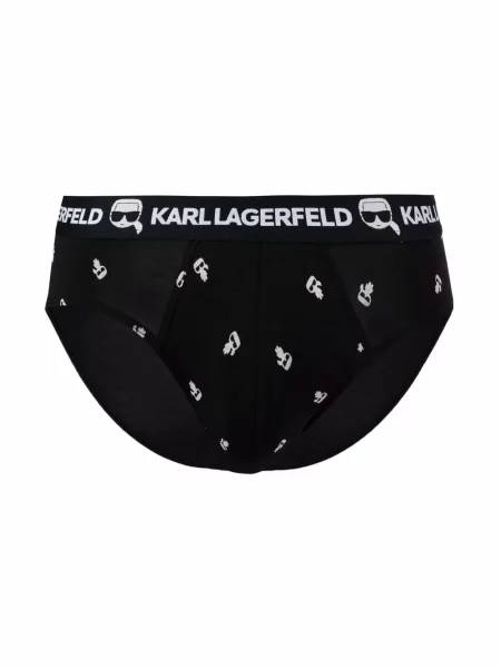 Chiloți multipac Karl Lagerfeld cu imagine negru