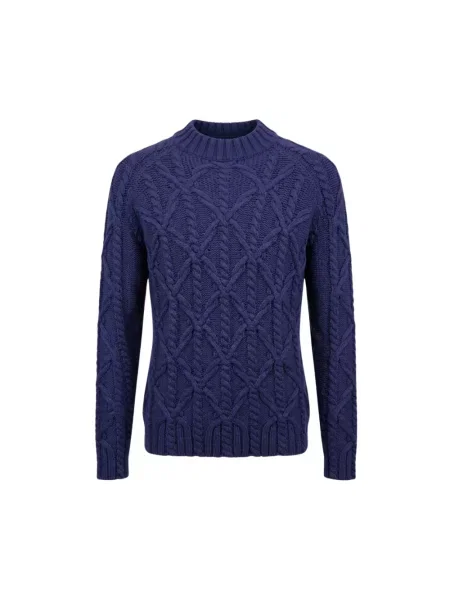 Dzianinowy sweter z golfem Malo niebieski
