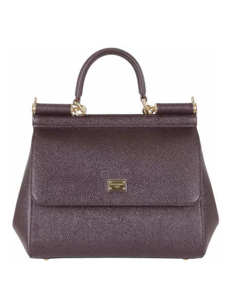 Torebka Dolce And Gabbana skórzana fioletowa