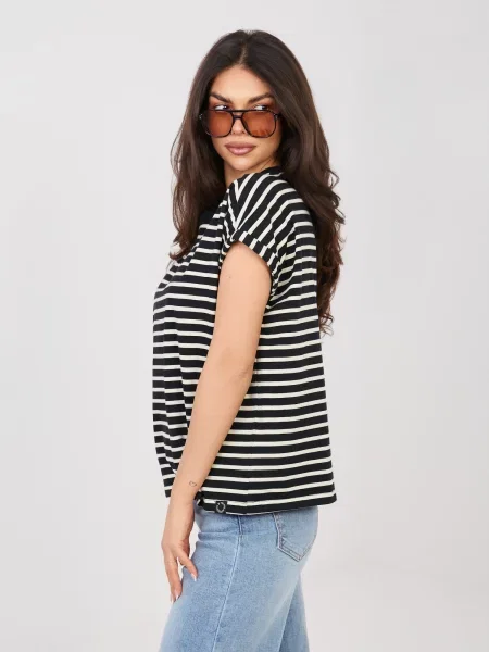 Tricou Sublevel cu dungi negru