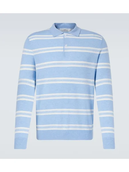 Pulover Arch4 din cașmir cu dungi albastru