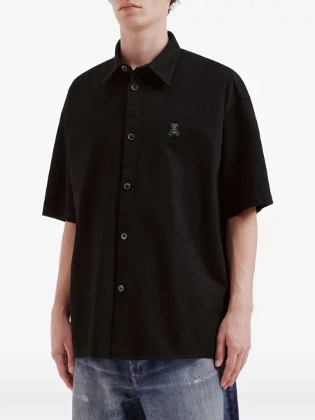 Cămașă Izzue cu broderie teddy negru