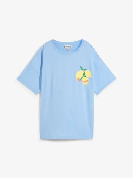 T-shirt oversize z czystej bawełny organicznej niebieska