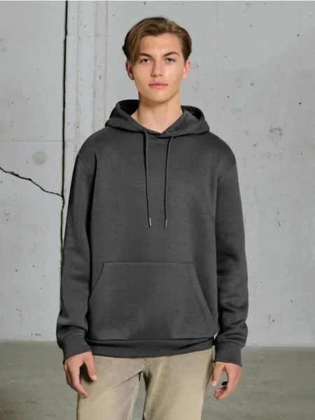 Sinsay Bluza hoodie basic szary