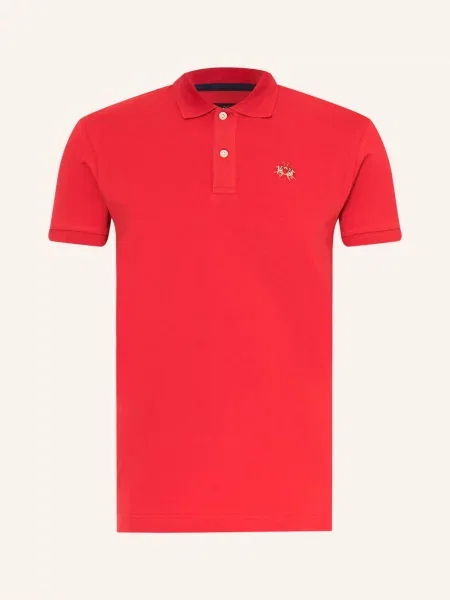 La Martina Koszulka Polo Z Piki Slim Fit rot czerwone