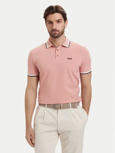 BOSS Polo marškinėliai Paddy Šviesiai rožinė