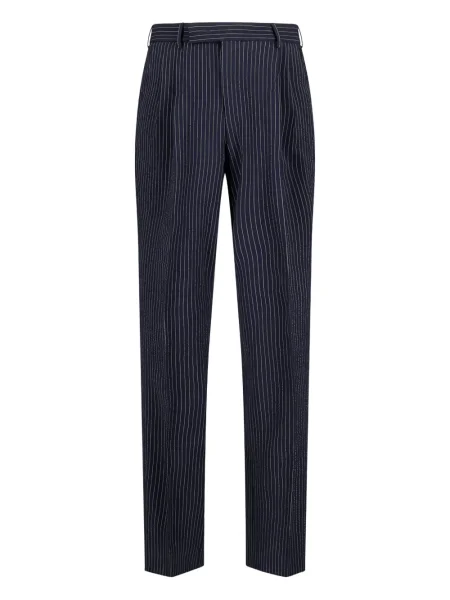 Pantaloni Pt Torino cu dungi plisate albastru