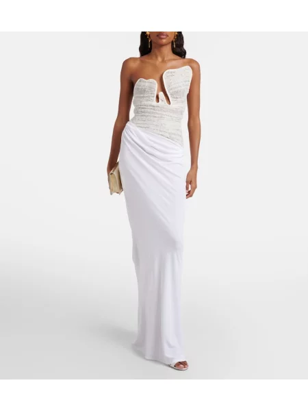 Rochie Christopher Esber din jerseu alb