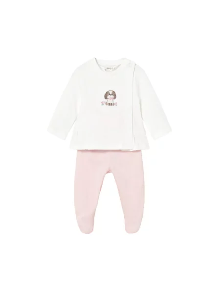 Mayoral Комплект блузка і повзунки рожевий