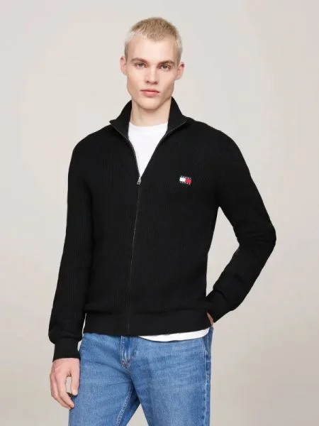 Tommy Jeans Pulover cu adaos de lână negru