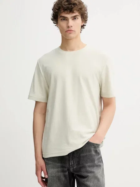 Majica kratkih rukava Samsoe Samsoe ODIN bez uzorka bež