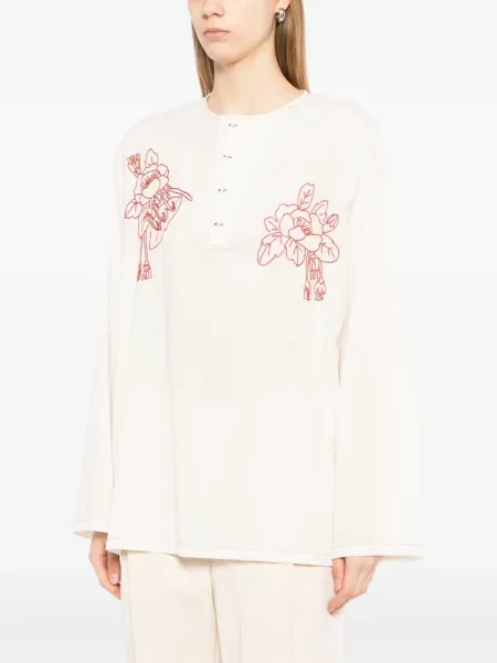 Bluză Kinyan Lam cu broderie cu model floral