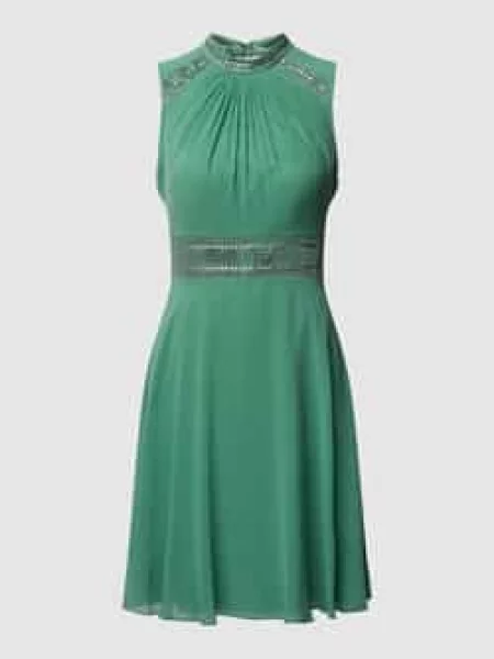 Sukienka koktajlowa o długości do kolan z koronką szydełkową V.m.