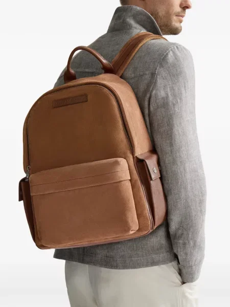 Rucsac Brunello Cucinelli din piele de căprioară