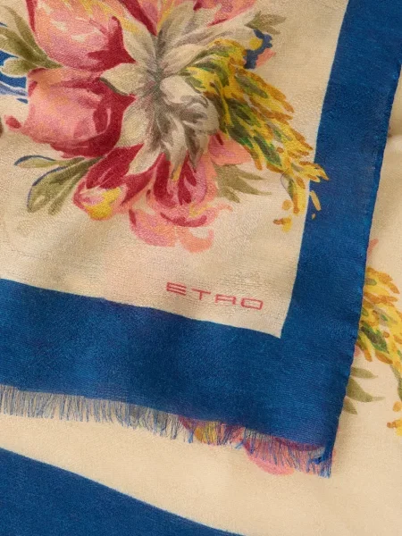 Fular Etro cu model floral din jacard