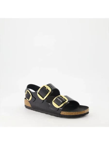 Sneakers Birkenstock Milano Big Buckle Natural Leather Patent High-Shine Black EUR 37 czarne