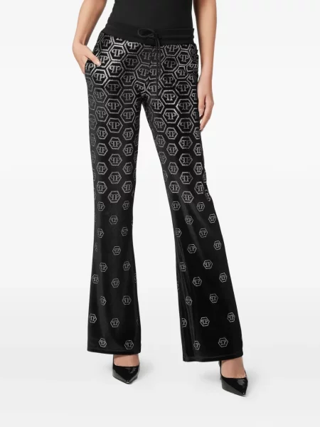 Pantaloni Philipp Plein de catifea negru