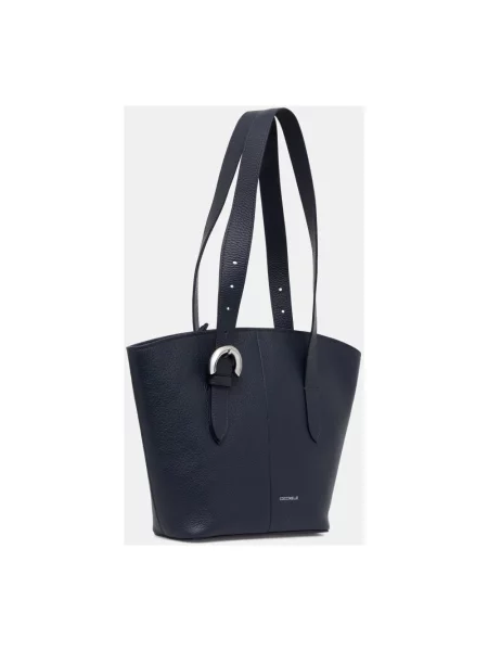 Coccinelle torebka shopper skórzana niebieska