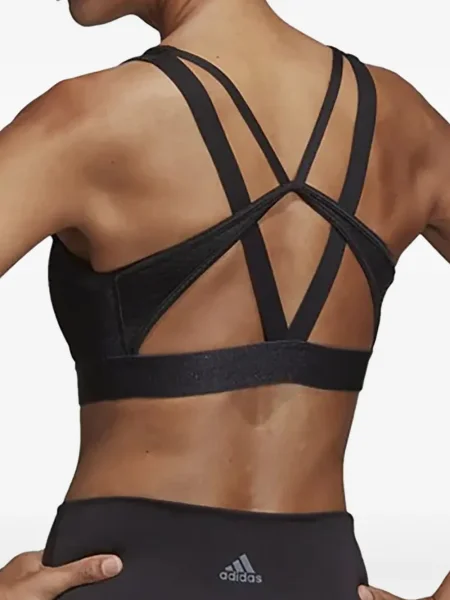 Cropp top Adidas cu dungi cu un umăr gol negru