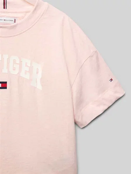 T-shirt z okrągłym dekoltem i wyhaftowanym logo Tommy Hilfiger Teens