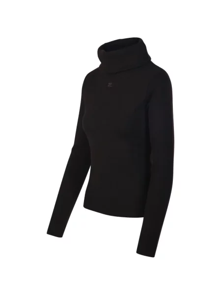Pulover Courreges cu broderie maro