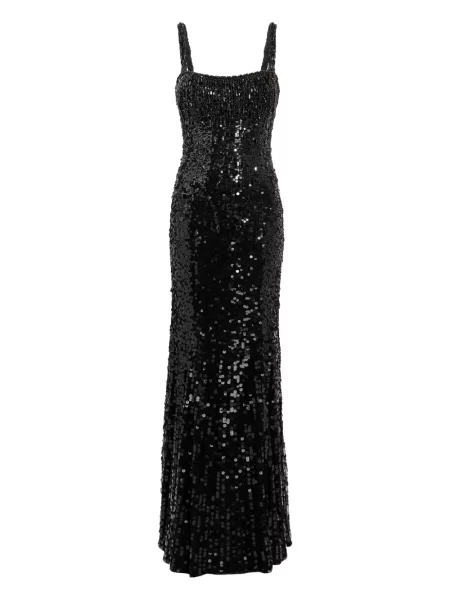 Rochie maxi Jenny Packham cu paiete de costum negru