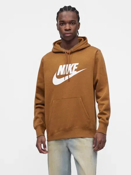 Nike Sportswear Mikina CLUB hnedá biela