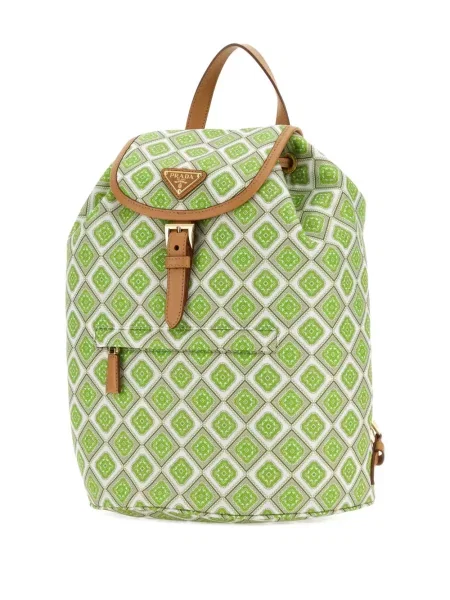 Rucsac Prada cu imagine cu imprimeu geometric verde