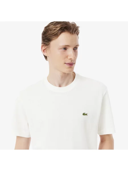 Lacoste T-Shirt Z Okrągłym Dekoltem Classic Fit biały