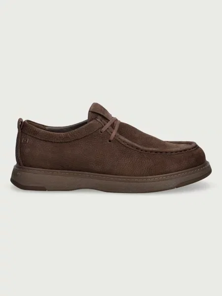 Tommy Hilfiger Nizki čevlji Comfort Nubuck Moc Toe Shoe Temno rjava