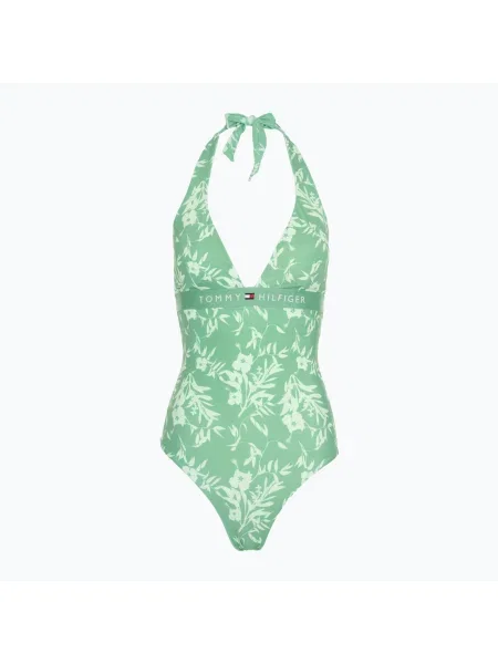 Tommy Hilfiger női egyrészes fürdőruha Halter One Piece Rp Print virágos trópusi aop fort zöld. Méret: M zöld