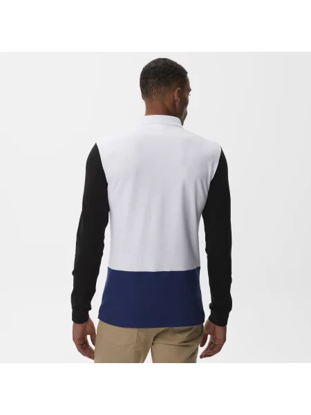 Lacoste Koszulka Polo Z Długim Rękawem Z Blokadą Koloru Slim Fit biała