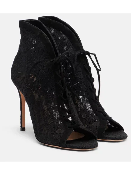Pantofi cu toc Gianvito Rossi din piele de căprioară negru