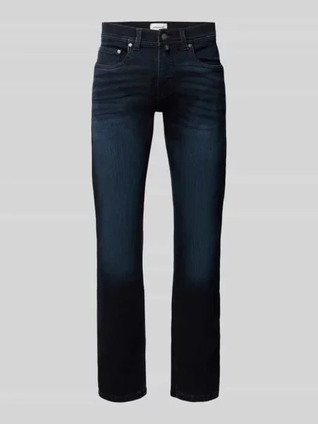 Dżinsy o kroju slim fit z elastycznej mieszanki bawełny z dodatkiem Pierre Cardin granatowe