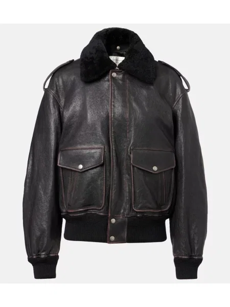 Kurtka skórzana Saint Laurent czarna