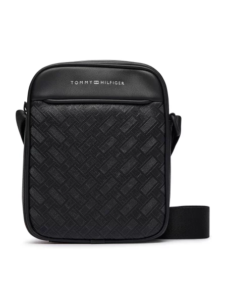 Tommy Hilfiger Geantă crossover Th Modern Monogram Mini Reporter negru