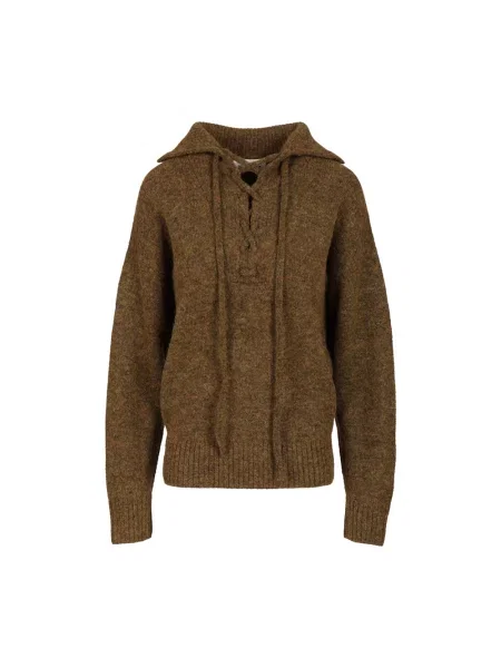 Sweter Marant Etoile sznurowany koronkowy brązowy