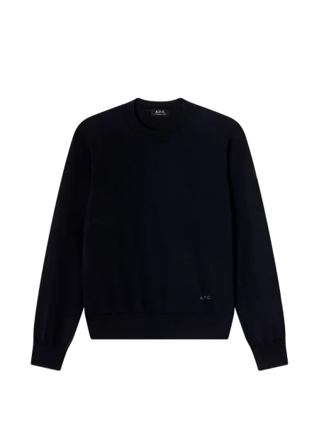 Pulover A.p.c. cu broderie de lână albastru