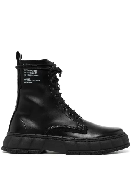 Botine Virón cu șireturi din piele negru