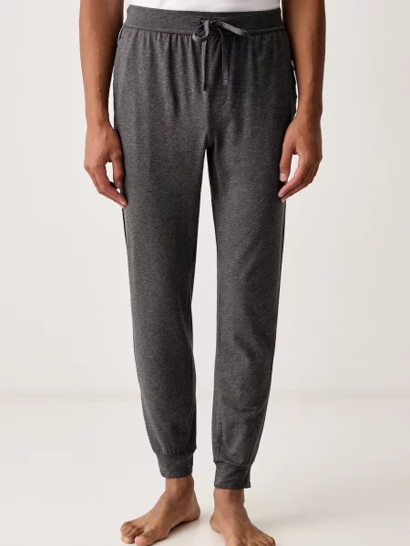 BOSS pyžamové nohavice pánske s elastanom Unique Pants Cuff CW sivá