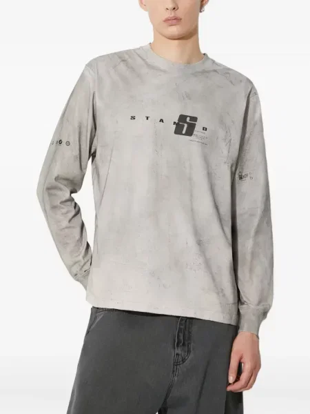 Дълго тениска Stampd с принт сиво