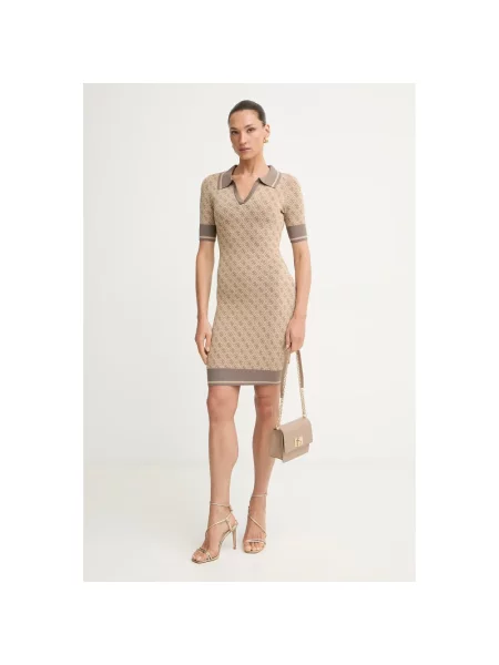 Sukienka mini Guess beżowa