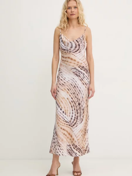 Guess sukienka bieliźniana z wiskozą AKILINA beżowa