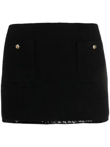 Fustă Miu Miu cu paiete tricotate negru